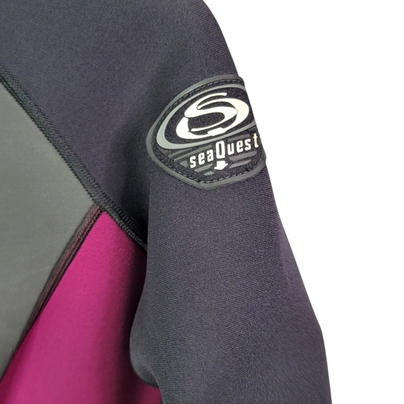 Seaquest Dsv Black Purple Short Sleeve Wetsuit Divingsuit Scuba Women's 11-12 - Picture 5 of 13